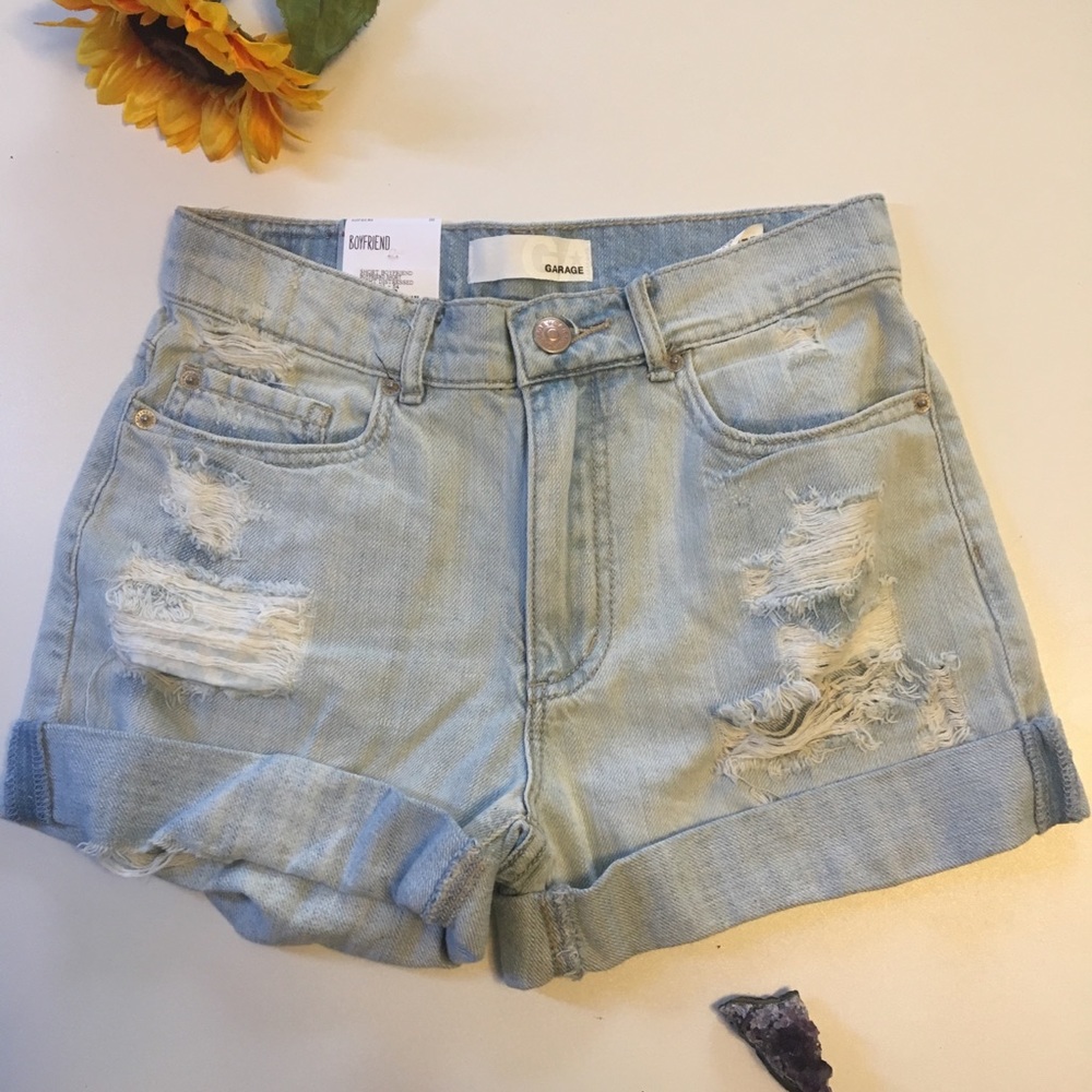 Garage Distressed Boyfriend Shorts